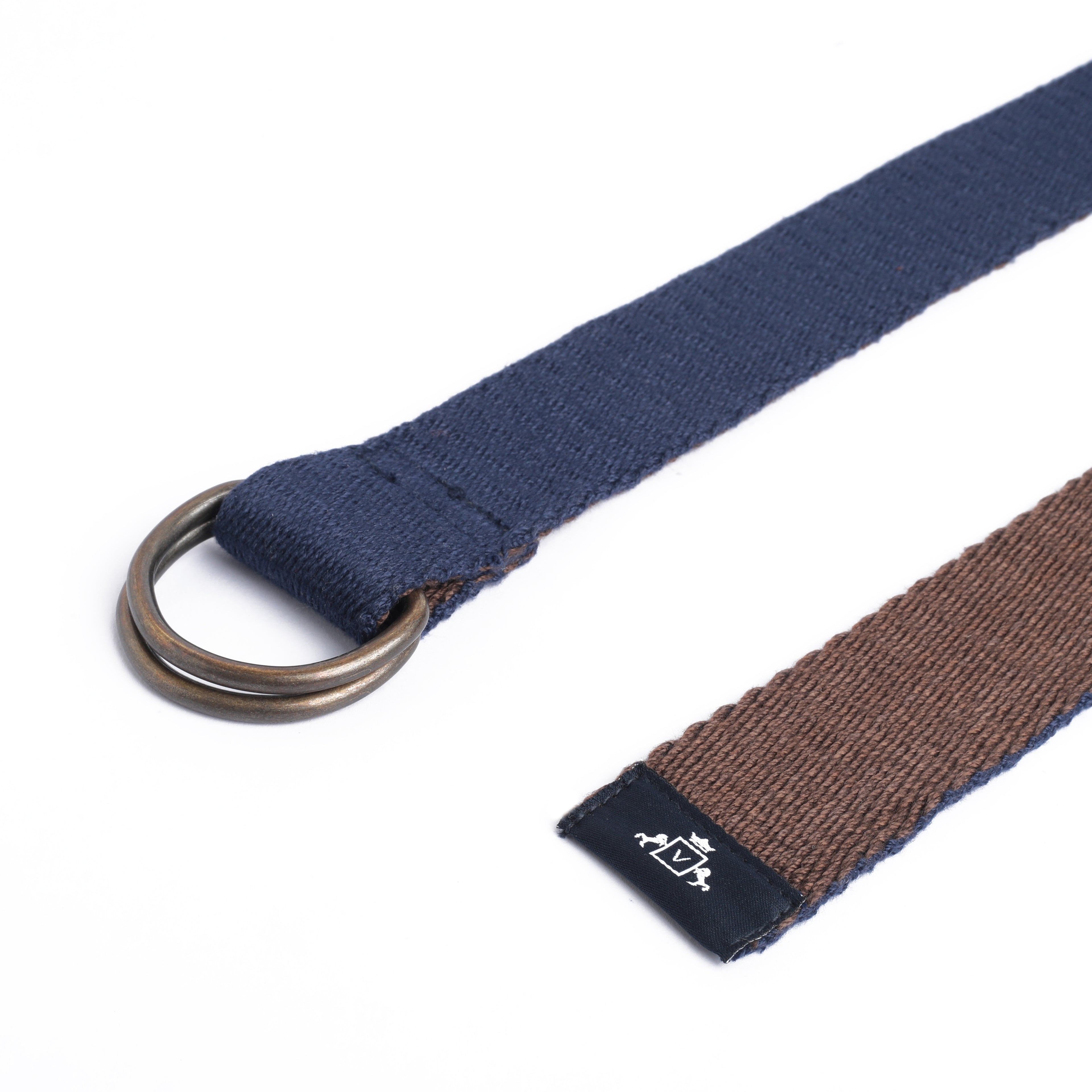 Versatile Elegance: Reversible Solid Belt in Blue and Brown