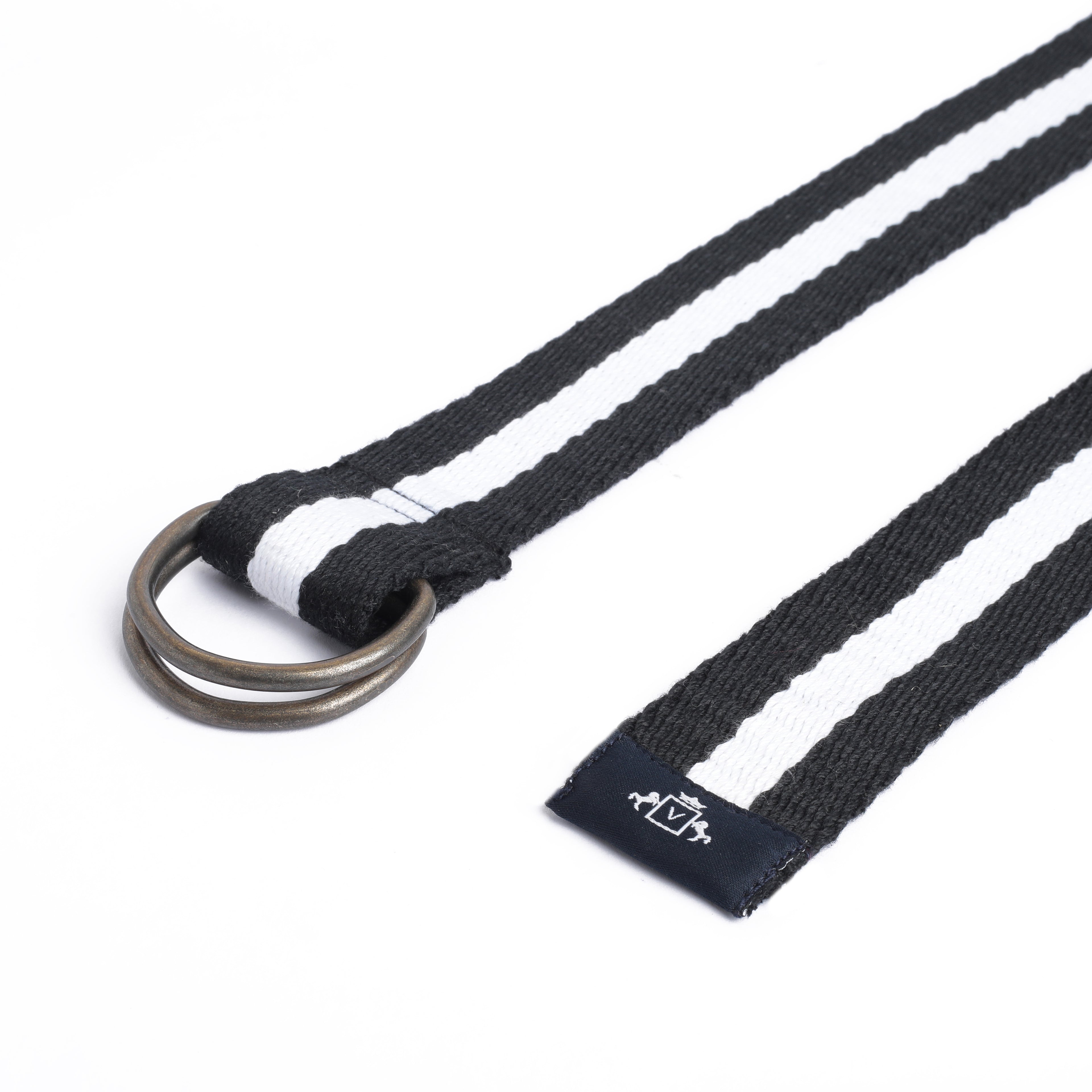 Two-in-One Stripe Style Belt in Black and White