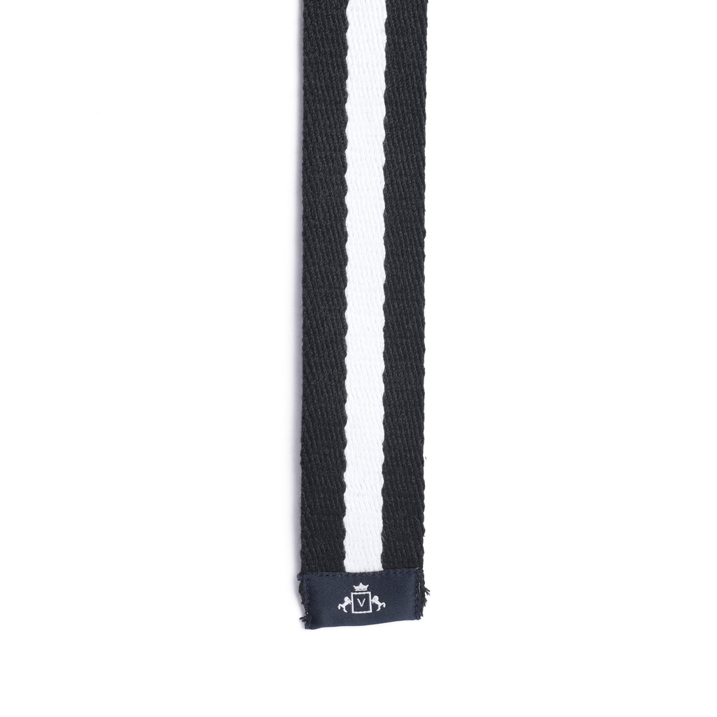Two-in-One Stripe Style Belt in Black and White