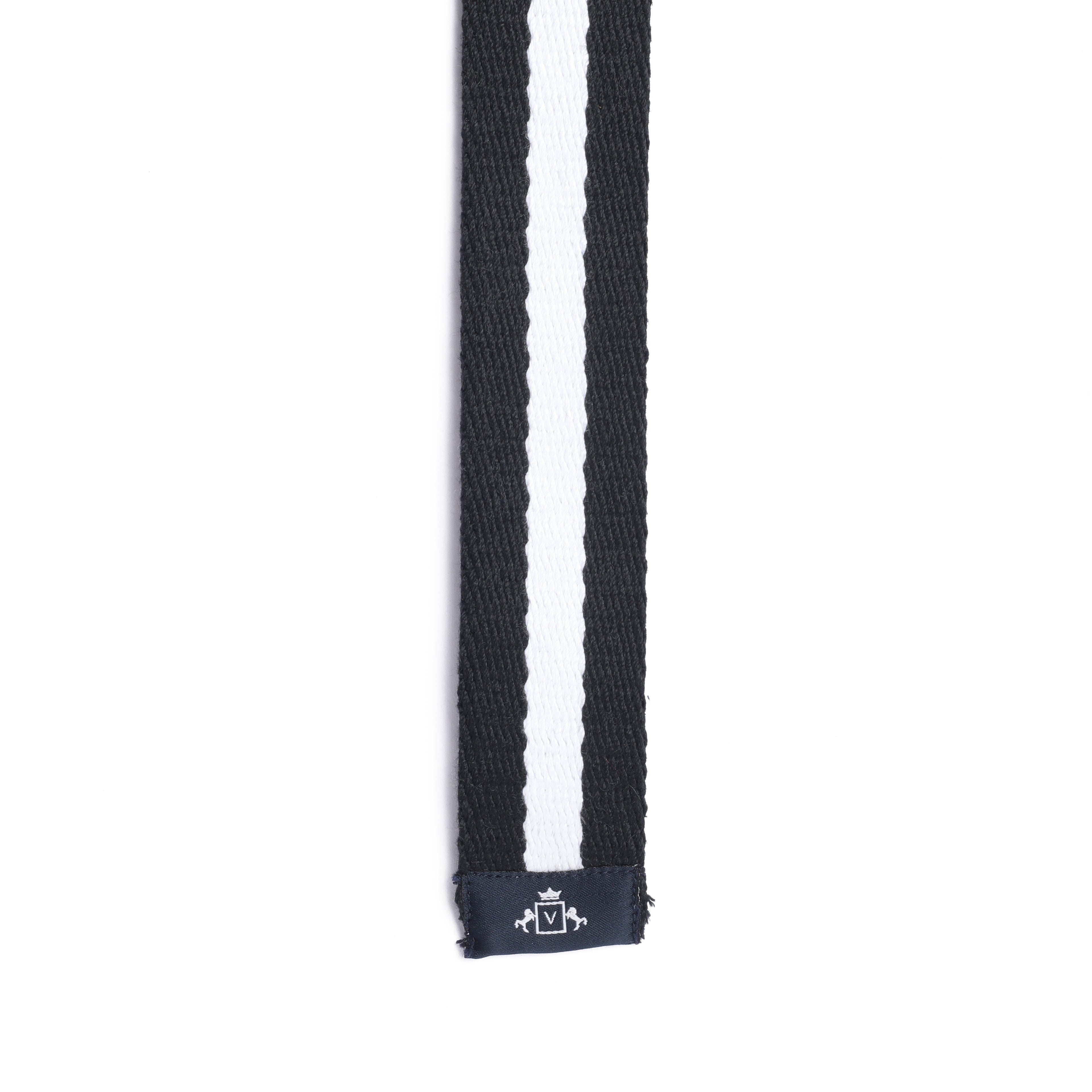 Two-in-One Stripe Style Belt in Black and White