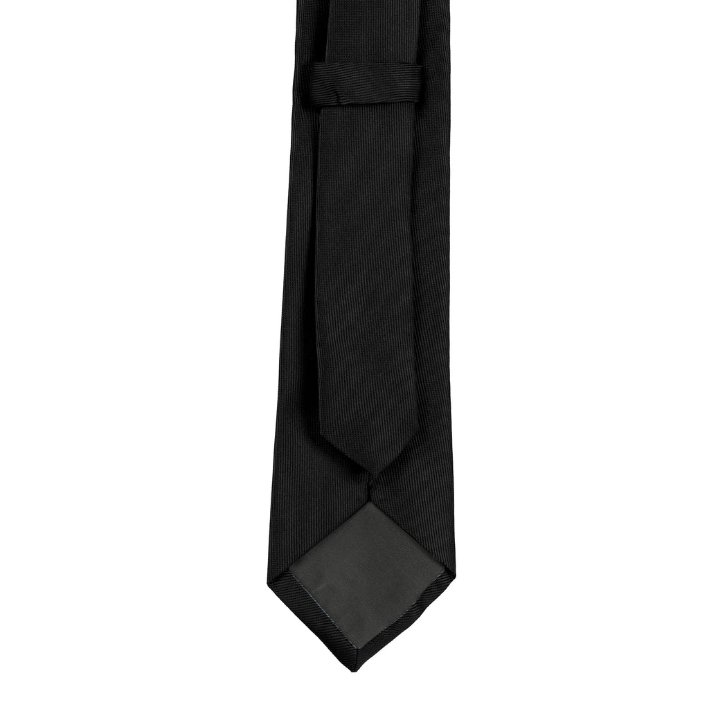 Elegant Ribbed Black Tie