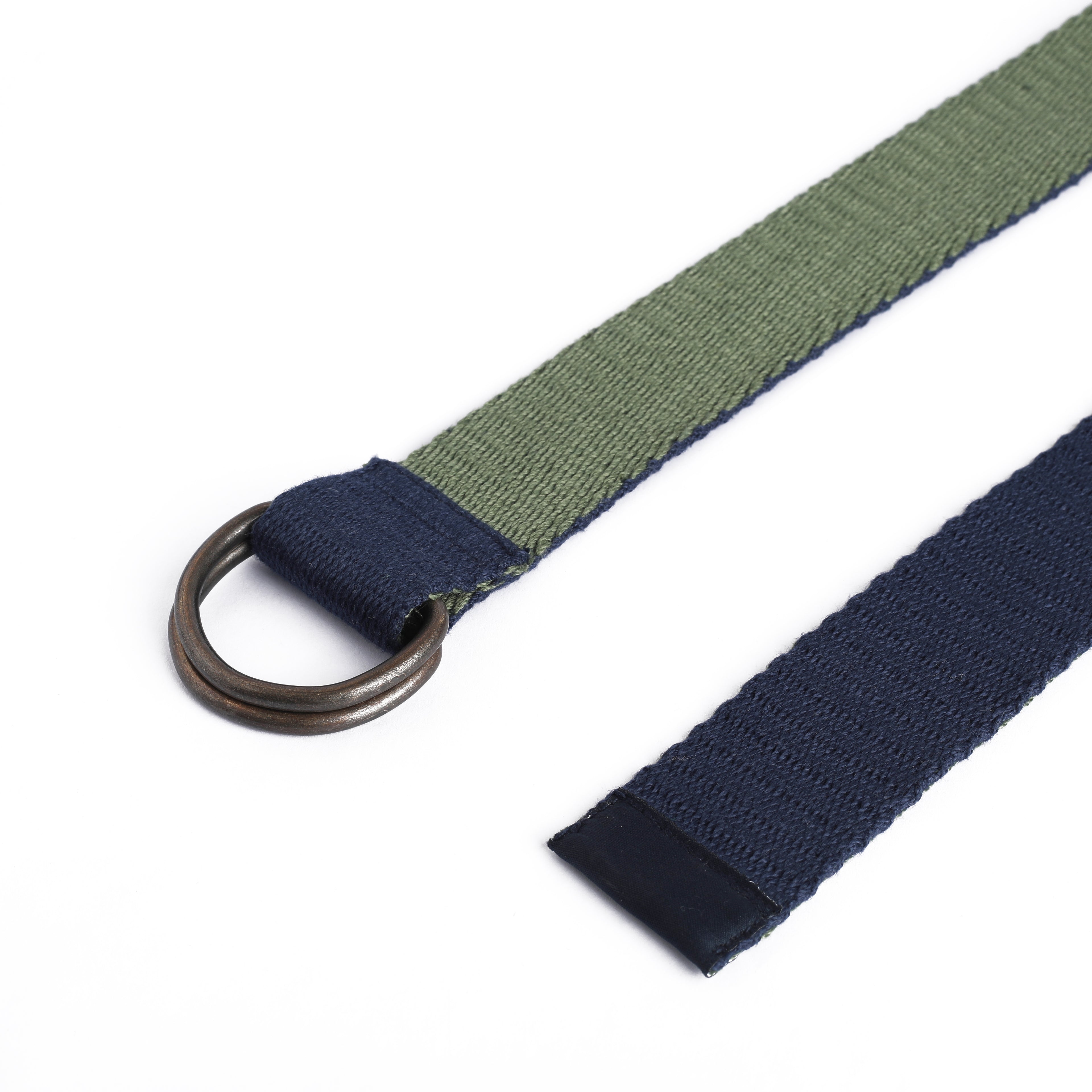 Belted Versatility: Solid Color Reversible in Blue and Green
