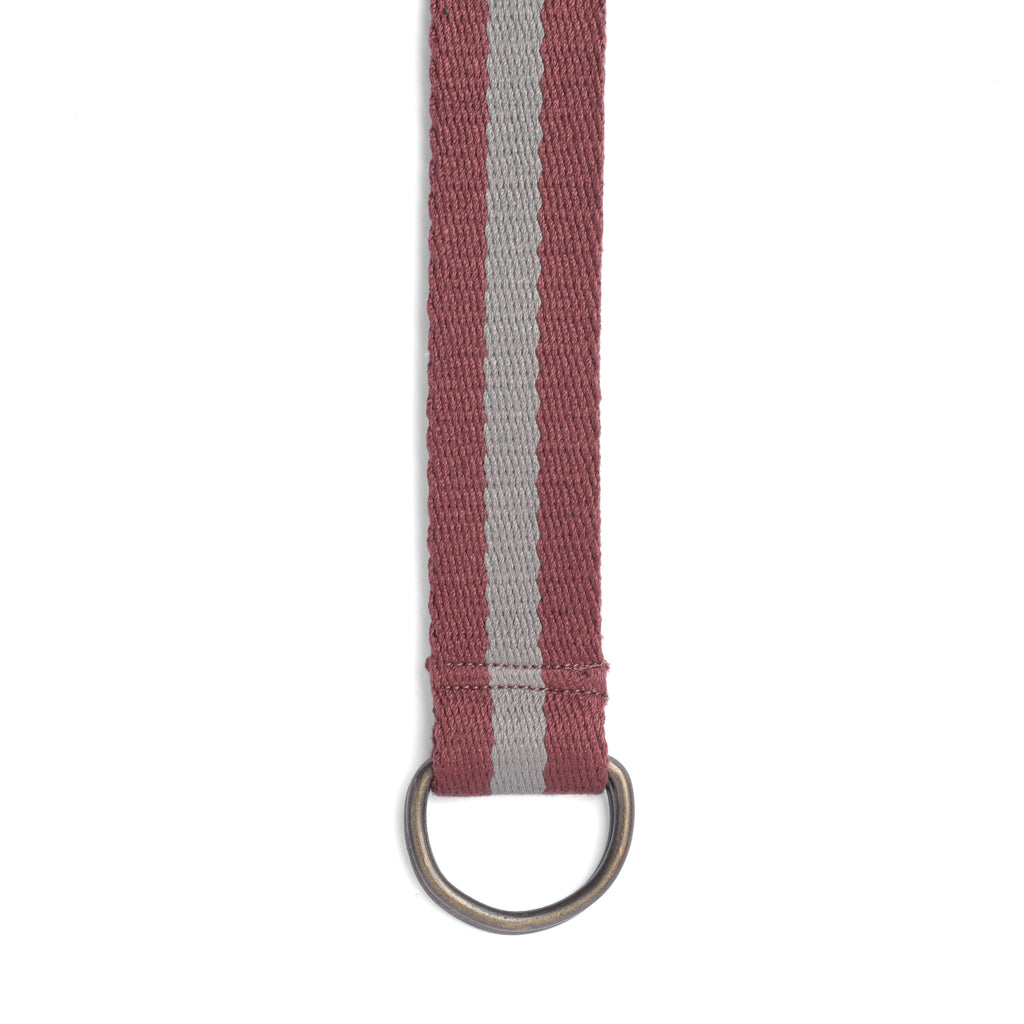 Striped Elegance Belt in Rust and Grey