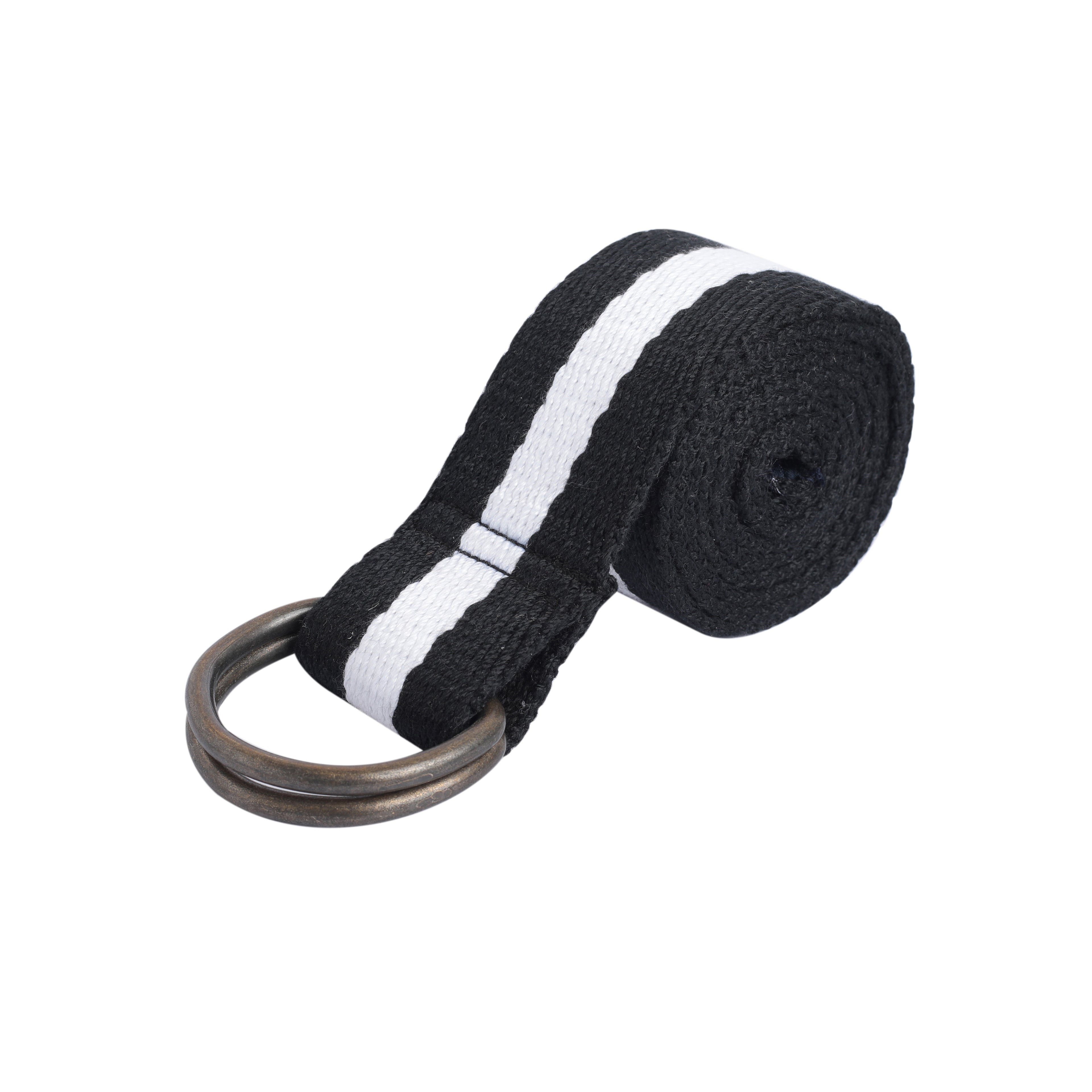 Two-in-One Stripe Style Belt in Black and White