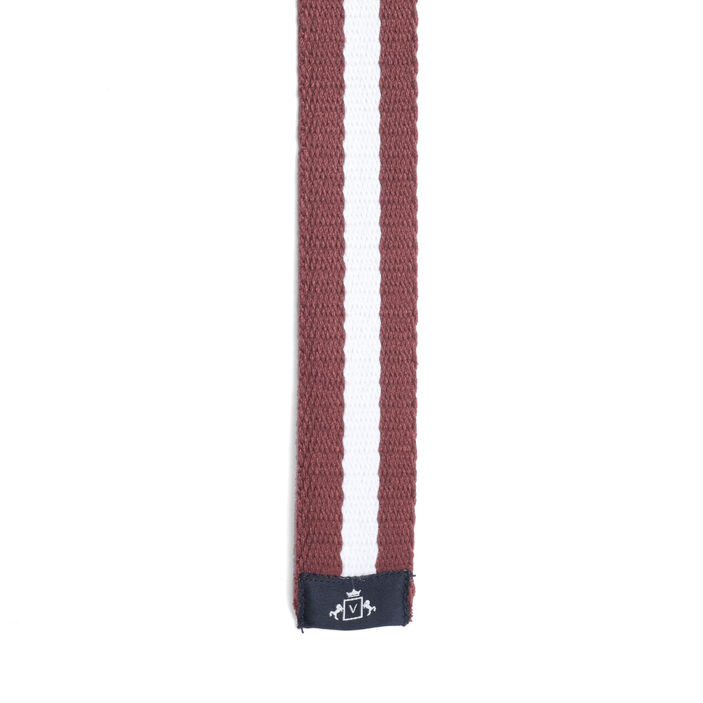 Versatile Stripes Belt in Rust and White