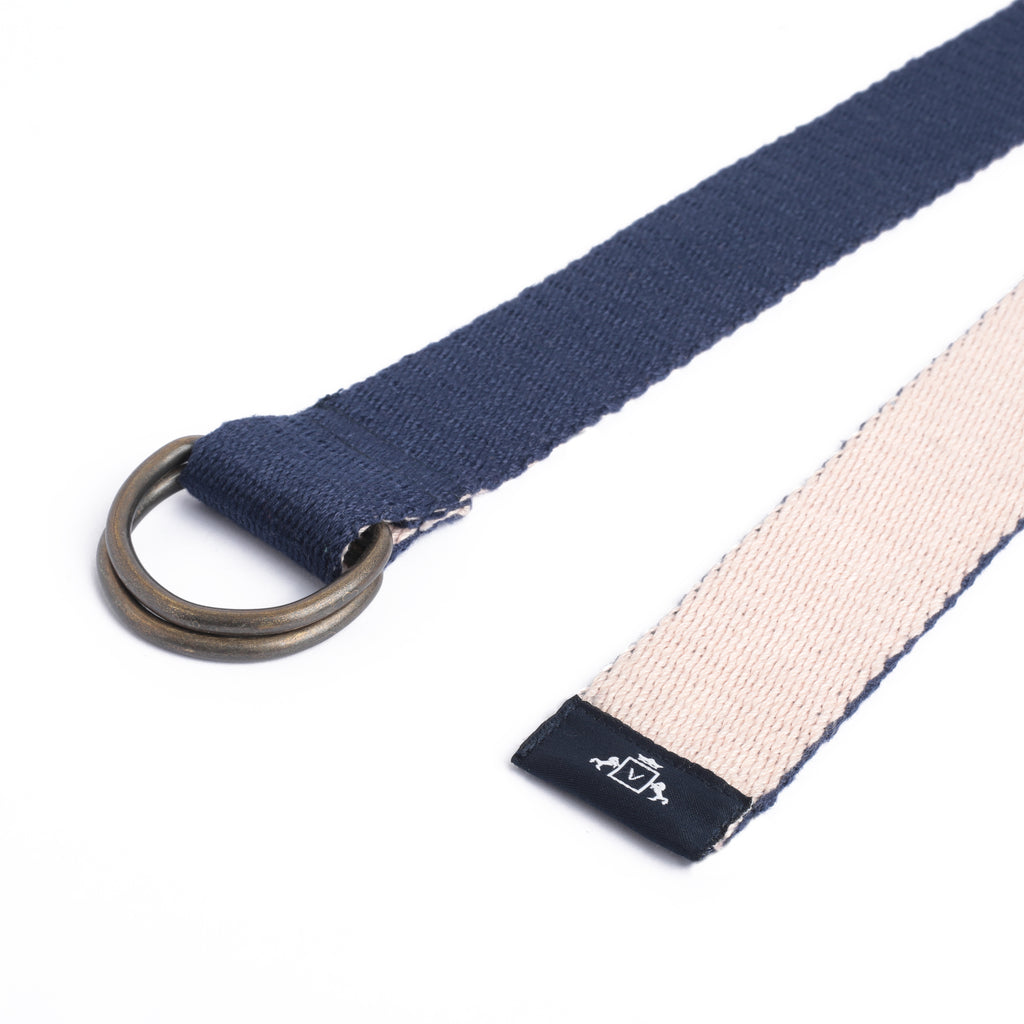 Effortless Style: Dual-Sided Reversible Belt in Blue and Peach