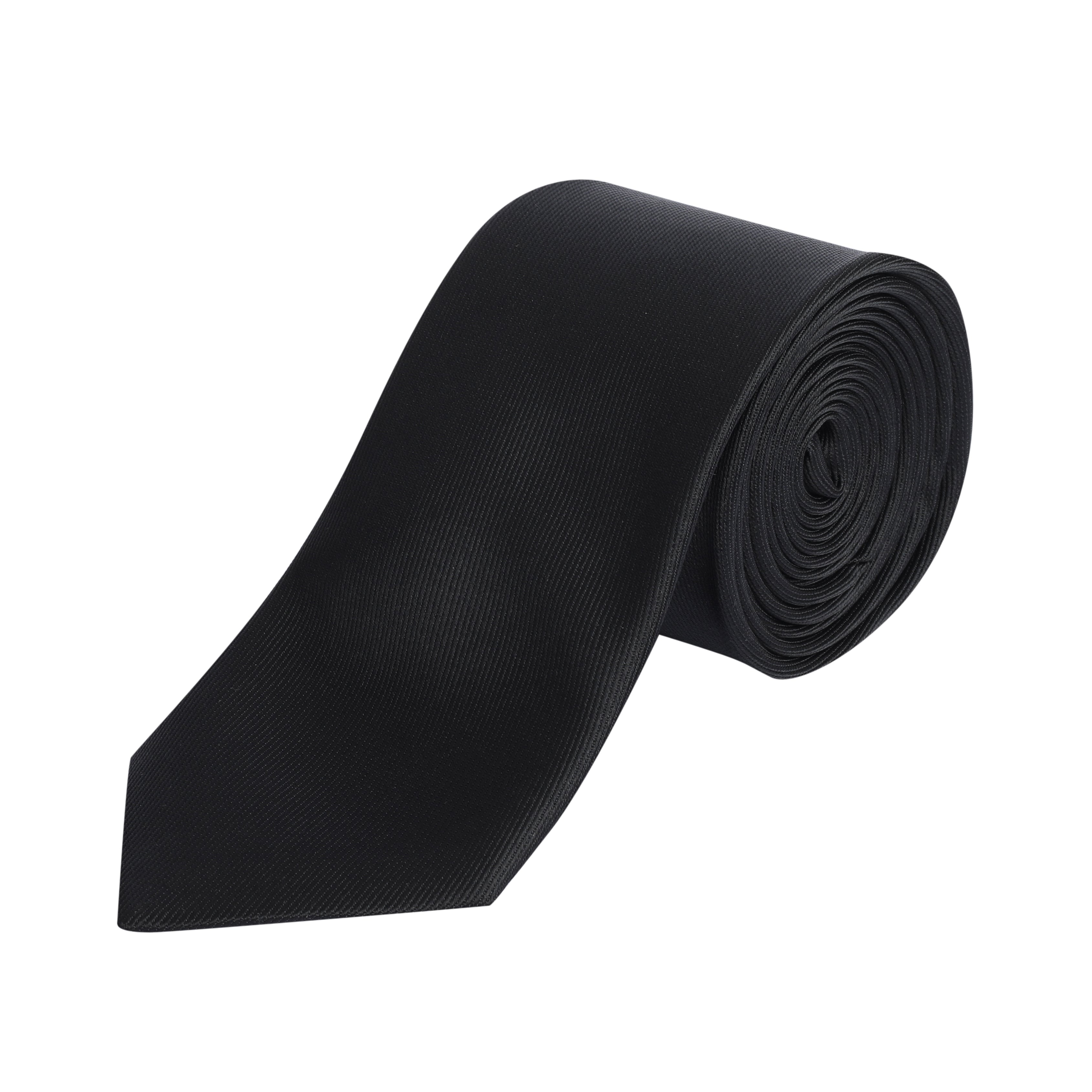 Elegant Ribbed Black Tie