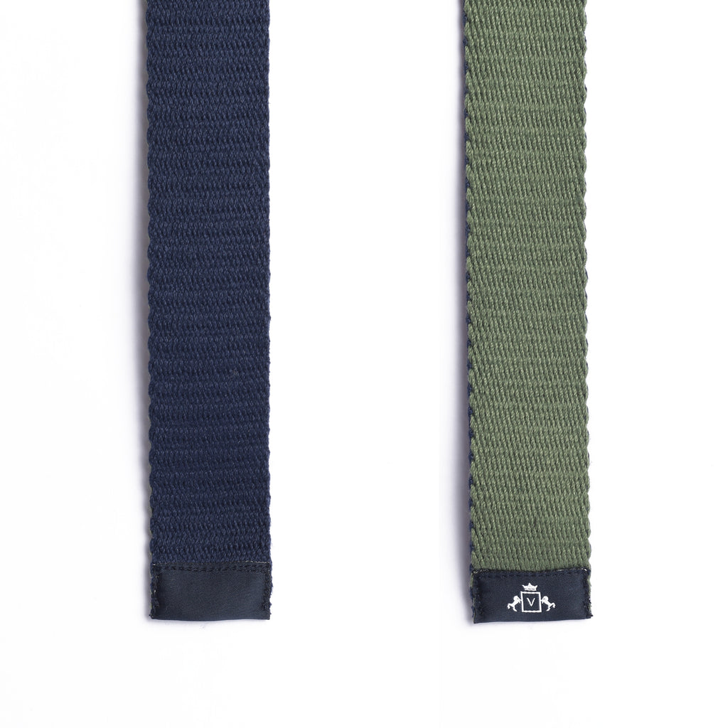 Belted Versatility: Solid Color Reversible in Blue and Green